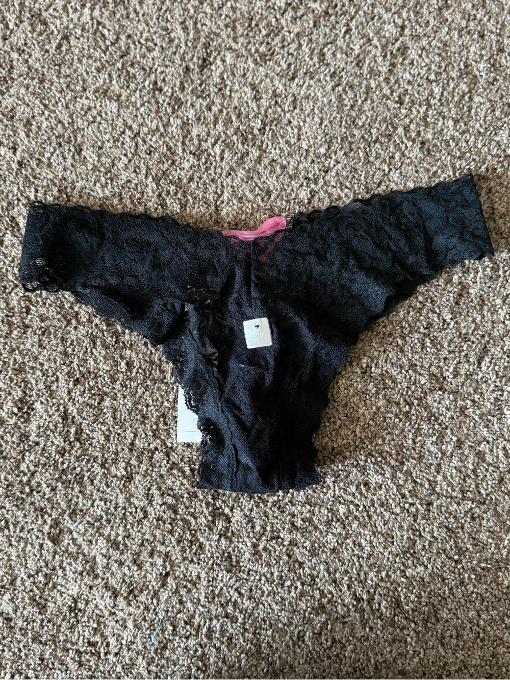 La SENZA Black Lace Bikini with Pink Accent